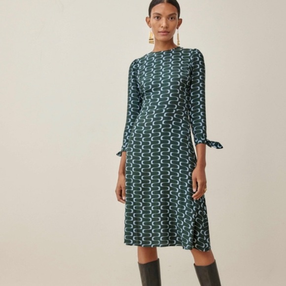 🌿NWT Reformation Port Print Long Sleeve Midi Dress